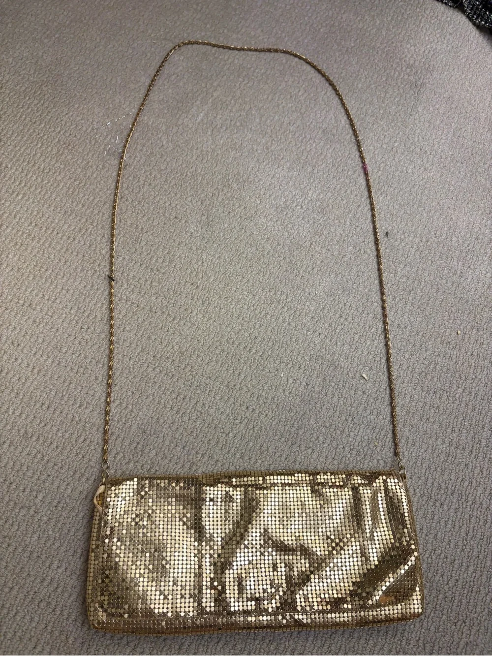 Valerie Stevens Gold Sequin Satin Interior Handbag